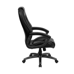 Flash Furniture Jules Ergonomic LeatherSoft Swivel High Back Executive Office Chair, Black (GO7145BK)