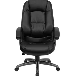 Flash Furniture Jules Ergonomic LeatherSoft Swivel High Back Executive Office Chair, Black (GO7145BK)