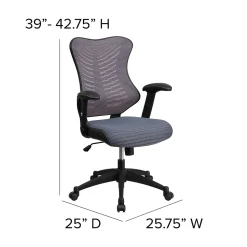 Flash Furniture Kale Ergonomic Mesh Swivel High Back Executive Office Chair, Gray (BLZP806GY)