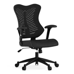 Flash Furniture Kale Ergonomic Mesh Swivel High Back Executive Office Chair, Black (BLZP806BK)