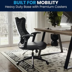 Flash Furniture Kale Ergonomic Mesh Swivel High Back Executive Office Chair, Black (BLZP806BK)