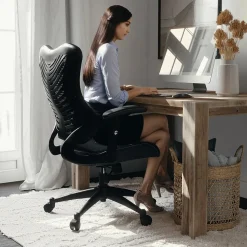 Flash Furniture Kale Ergonomic Mesh Swivel High Back Executive Office Chair, Black (BLZP806BK)
