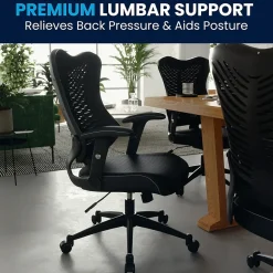 Flash Furniture Kale Ergonomic Mesh Swivel High Back Executive Office Chair, Black (BLZP806BK)