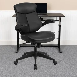 Flash Furniture Kale Ergonomic LeatherSoft Swivel Mid-Back Executive Office Chair, Black (BLZP804)