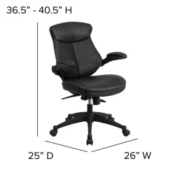 Flash Furniture Kale Ergonomic LeatherSoft Swivel Mid-Back Executive Office Chair, Black (BLZP804)