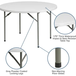 Flash Furniture Kathryn Folding Table, 48