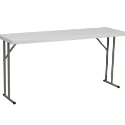 Flash Furniture Kathryn Folding Table, 60" x 18", Granite White (RB1860)