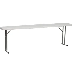 Flash Furniture Kathryn Folding Table, 96" x 18", Granite White (RB1896)