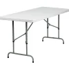 Flash Furniture Kathryn Folding Table, 72" x 30", Granite White (RB3072ADJ)