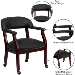 Flash Furniture Leather Conference Chair, Black (BZ100LFBKLEA)