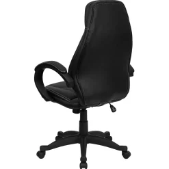 Flash Furniture Leonard Ergonomic LeatherSoft Swivel High Back Executive Office Chair, Black (HHLC0005HI1B)