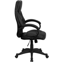Flash Furniture Leonard Ergonomic LeatherSoft Swivel High Back Executive Office Chair, Black (HHLC0005HI1B)