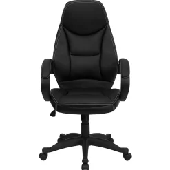 Flash Furniture Leonard Ergonomic LeatherSoft Swivel High Back Executive Office Chair, Black (HHLC0005HI1B)