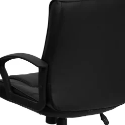 Flash Furniture Lindon LeatherSoft Swivel Mid-Back Task Office Chair, Black (GO937MBKLEA)