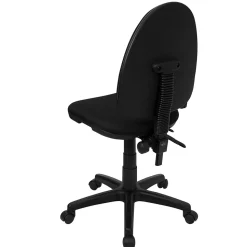 Flash Furniture Linus Armless Ergonomic Fabric Swivel Mid-Back Multifunction Task Office Chair, Black (WLA654MGBK)