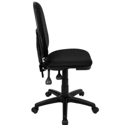 Flash Furniture Linus Armless Ergonomic Fabric Swivel Mid-Back Multifunction Task Office Chair, Black (WLA654MGBK)