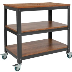 Flash Furniture Livingston Collection 3 Shelf 30"H Storage Bookcase, Brown Oak (NANJN2522B3)