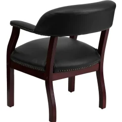 Flash Furniture Luxurious Vinyl Conference Chair, Black and Mahogany (BZ105BLK)