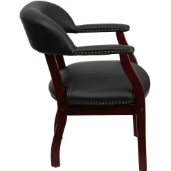 Flash Furniture Luxurious Vinyl Conference Chair, Black and Mahogany (BZ105BLK)