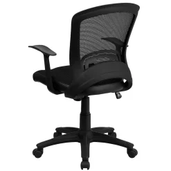 Flash Furniture Manny Ergonomic Mesh Swivel Mid-Back Task Office Chair, Black (HL0007)