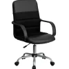 Flash Furniture Manor Ergonomic LeatherSoft/Mesh Swivel Mid-Back Task Office Chair, Black (LFW61B2)