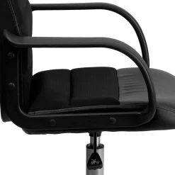 Flash Furniture Manor Ergonomic LeatherSoft/Mesh Swivel Mid-Back Task Office Chair, Black (LFW61B2)