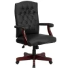Flash Furniture Martha Washington LeatherSoft Swivel Executive Office Chair, Black (801LLF05BKLEA)