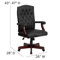 Flash Furniture Martha Washington LeatherSoft Swivel Executive Office Chair, Black (801LLF05BKLEA)