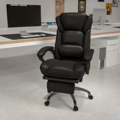 Flash Furniture Martin Ergonomic LeatherSoft Swivel High Back Executive Reclining Office Chair, Black (BT90279H)