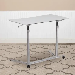 Flash Furniture Merritt 37"W Rectangular Adjustable Standing Computer Desk, Light Gray (NANIP61)