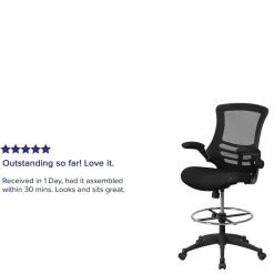 Flash Furniture Mid-Back Design Mesh Task Chair, Black (BL-X-5M-D-GG)