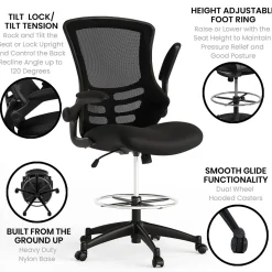 Flash Furniture Mid-Back Design Mesh Task Chair, Black (BL-X-5M-D-GG)