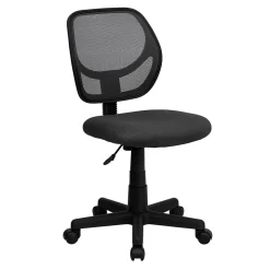 Flash Furniture Neri Armless Ergonomic Mesh Swivel Low Back Task Office Chair, Gray (WA3074GY)