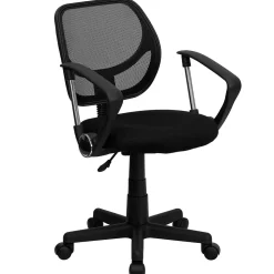 Flash Furniture Neri Ergonomic Mesh Swivel Low Back Task Office Chair, Black (WA3074BKARM)
