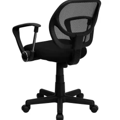 Flash Furniture Neri Ergonomic Mesh Swivel Low Back Task Office Chair, Black (WA3074BKARM)