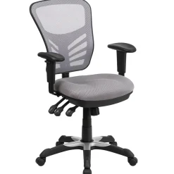 Flash Furniture Nicholas Ergonomic Mesh Swivel Mid-Back Multifunction Executive Office Chair, Gray (HL0001GY)