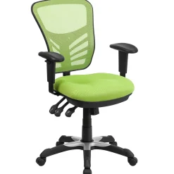 Flash Furniture Nicholas Ergonomic Mesh Swivel Mid-Back Multifunction Executive Office Chair, Green (HL0001GN)