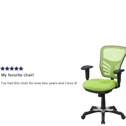 Flash Furniture Nicholas Ergonomic Mesh Swivel Mid-Back Multifunction Executive Office Chair, Green (HL0001GN)