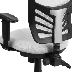 Flash Furniture Nicholas Ergonomic Mesh Swivel Mid-Back Multifunction Executive Office Chair, White (HL0001WH)