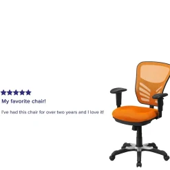 Flash Furniture Nicholas Ergonomic Mesh Swivel Mid-Back Multifunction Executive Office Chair, Orange (HL0001OR)