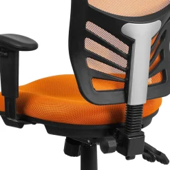 Flash Furniture Nicholas Ergonomic Mesh Swivel Mid-Back Multifunction Executive Office Chair, Orange (HL0001OR)