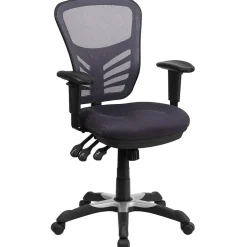 Flash Furniture Nicholas Ergonomic Mesh Swivel Mid-Back Multifunction Executive Office Chair, Dark Gray (HL0001DKGY)