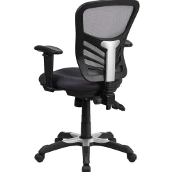 Flash Furniture Nicholas Ergonomic Mesh Swivel Mid-Back Multifunction Executive Office Chair, Dark Gray (HL0001DKGY)