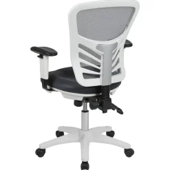 Flash Furniture Nicholas Ergonomic Mesh Swivel Multifunction Executive Office Chair, Dark Gray/White Frame (HL0001WHDKGY)