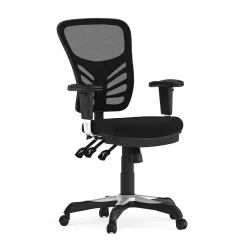Flash Furniture Nicholas Ergonomic Mesh Swivel Mid-Back Multifunction Executive Office Chair, Black (HL0001)