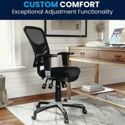 Flash Furniture Nicholas Ergonomic Mesh Swivel Mid-Back Multifunction Executive Office Chair, Black (HL0001)