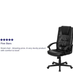 Flash Furniture Nora LeatherSoft Swivel High Back Executive Office Chair, Black (GO7102)