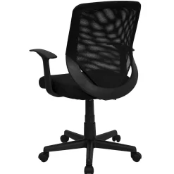 Flash Furniture Norris Ergonomic Mesh Swivel Mid-Back Tapered Back Task Office Chair, Black (LFW95ABK)