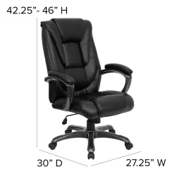 Flash Furniture Oma Ergonomic LeatherSoft Swivel High Back Executive Office Chair, Black (GO7194BBK)