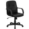 Flash Furniture Paulson Vinyl Swivel Mid-Back Executive Office Chair, Black (H8020)